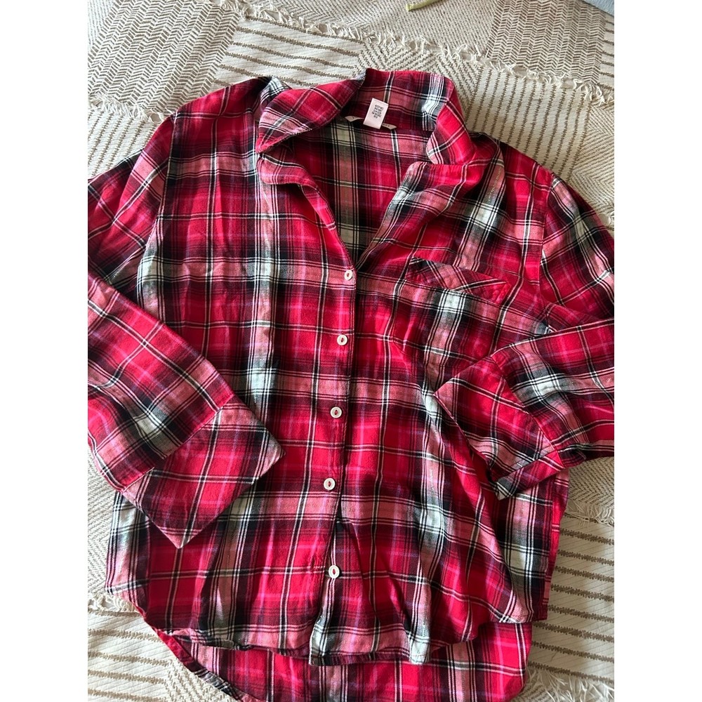 Pink and Black Plaid Victoria’s Secret Pajama Top